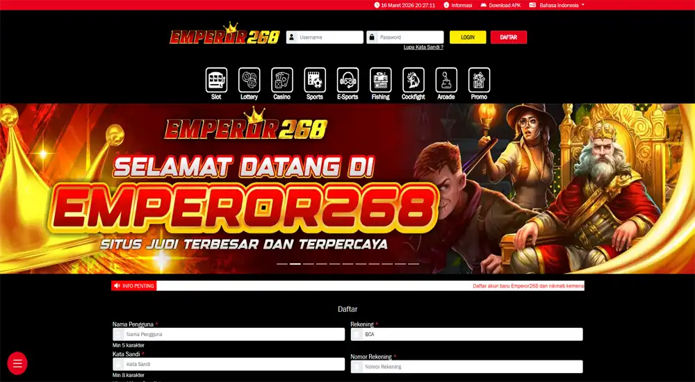 Tampilan web Emperor268