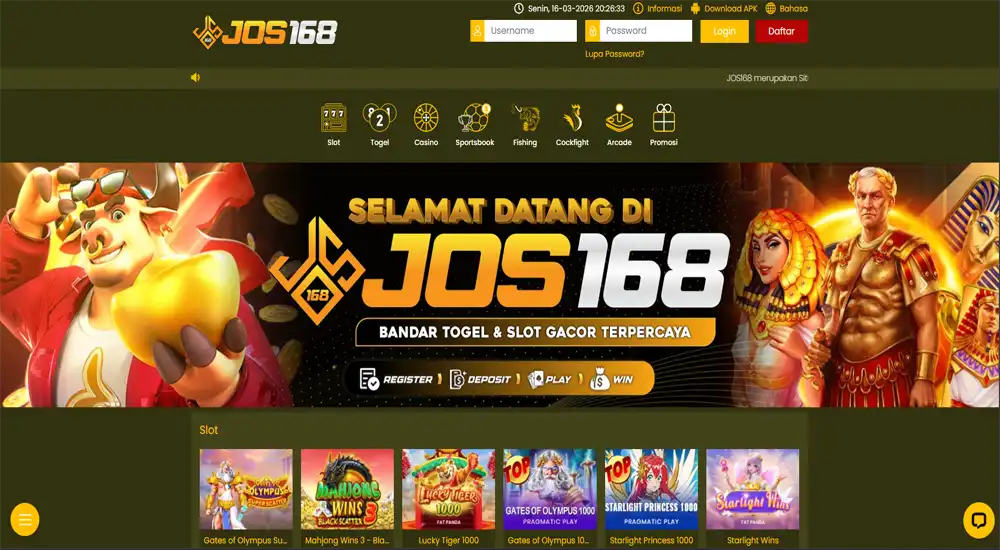 Tampilan web Jos168